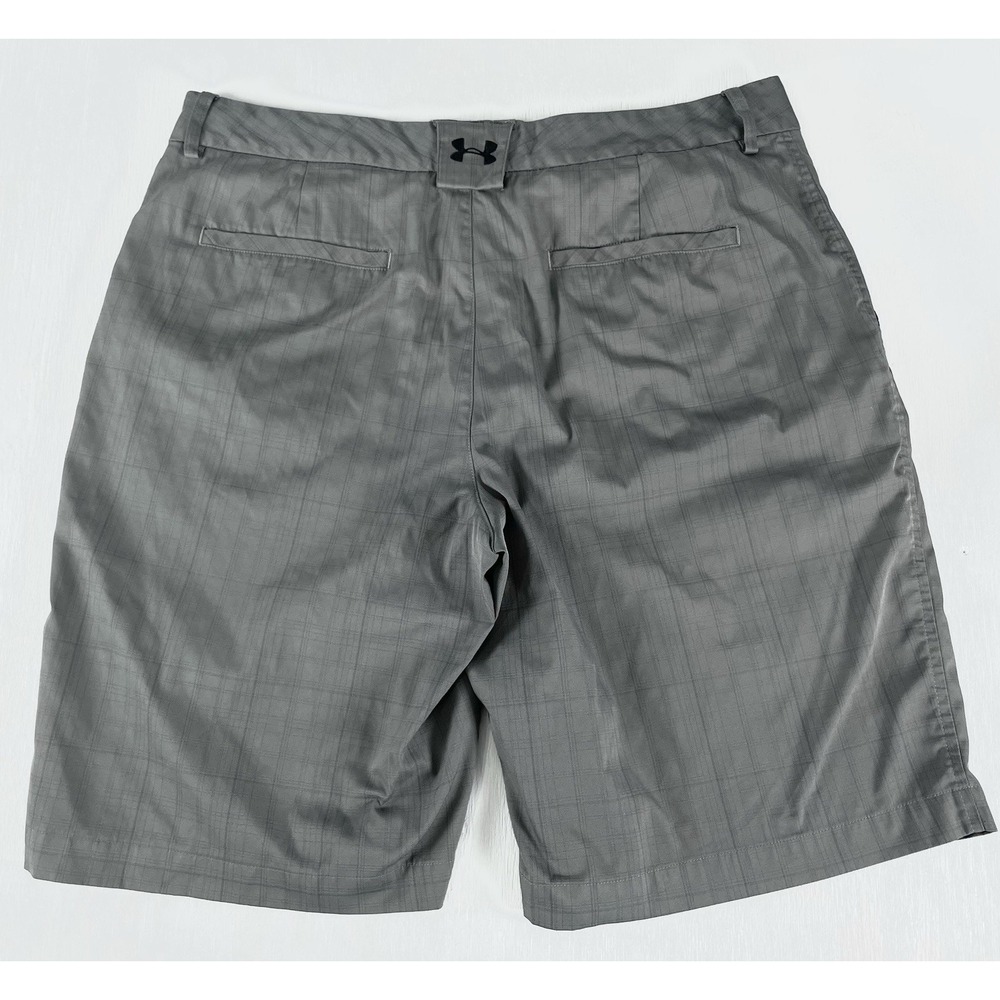 Men's UNDER ARMOUR Gray Plaid Lightweight Shorts - Size 34 Classic Golf Skate - Picture 9 of 13